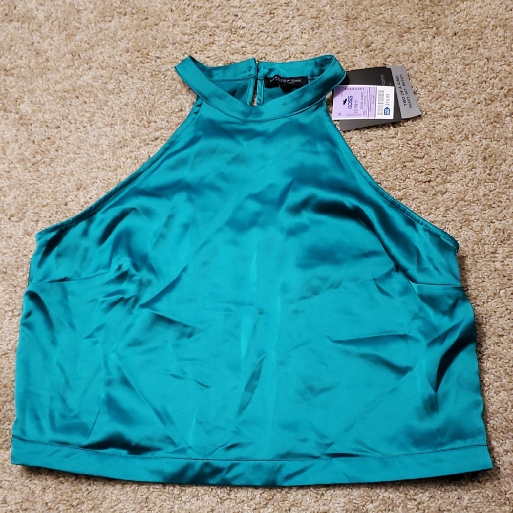 Green Halter Crop Top
